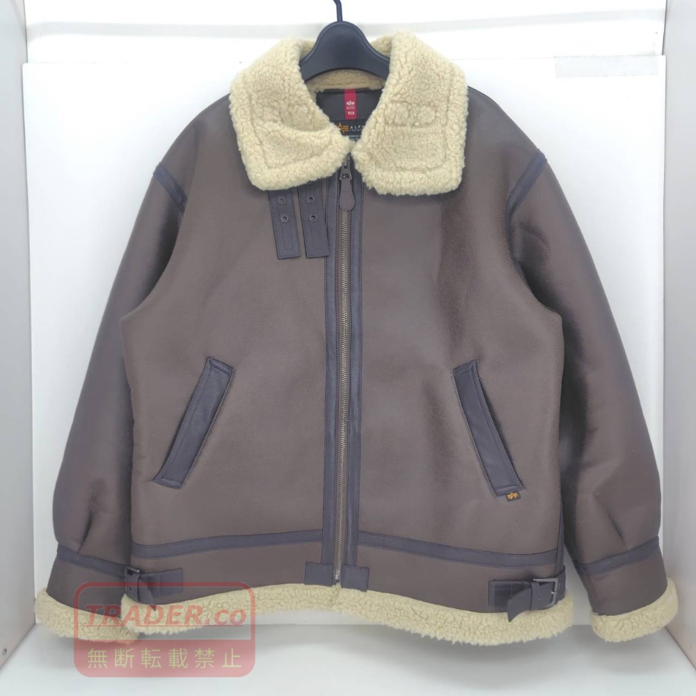 【中古】 アルファ インダストリーズ ALPHA INDUSTRIES B-3フェイクムートンジャケット ダークブラウン サイズXL 中国製 メンズ アウター 合成皮革 05w22115 【館林店】｜トレーダー　店