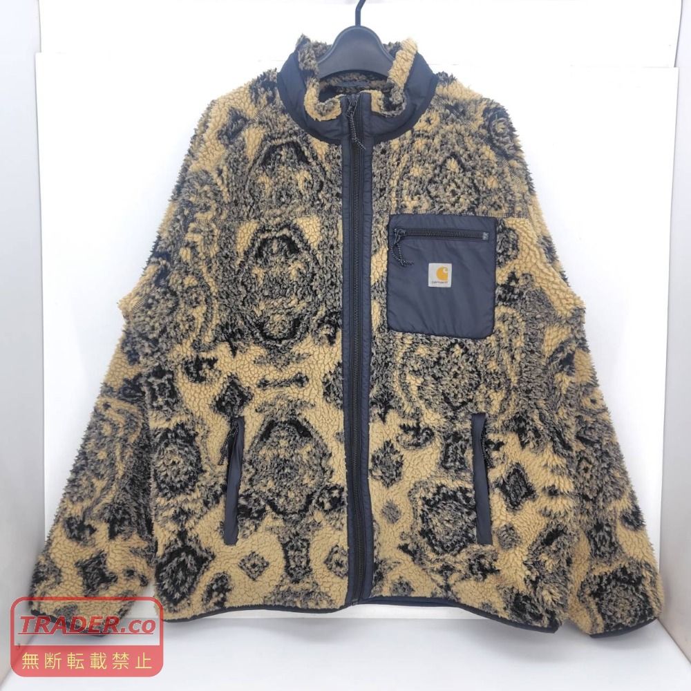 【中古】 カーハート ワーク イン プログレス Carhartt WIP PRENTIS LINER ボアジャケット ベージュ&times;ブラック サイズXXL ミャンマー製 メンズ アウター ポリエステル 05w22117 【館林店】｜トレーダー　店 10,868円
