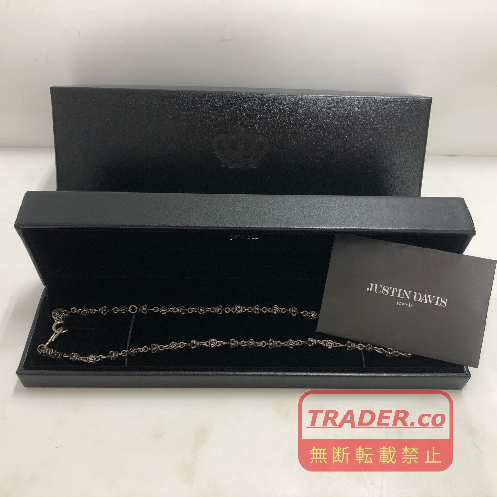 【中古】 ジャスティンデイビス Justin Davis WICKED ROSE チェーン シルバー メンズ 保存袋・ギャランティカードあり ネックレス シルバー925 SNJ211 02w26450 【牛久店】|トレーダー 店