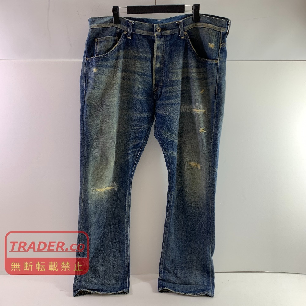 04w7334▽※【中古】アベイシングエイプ A BATHING APE 90’s BAPE Selvedge Boro Damage Jeans 1860-150-025 デニムパンツ XLサイズ【八王子店】|トレーダー 店