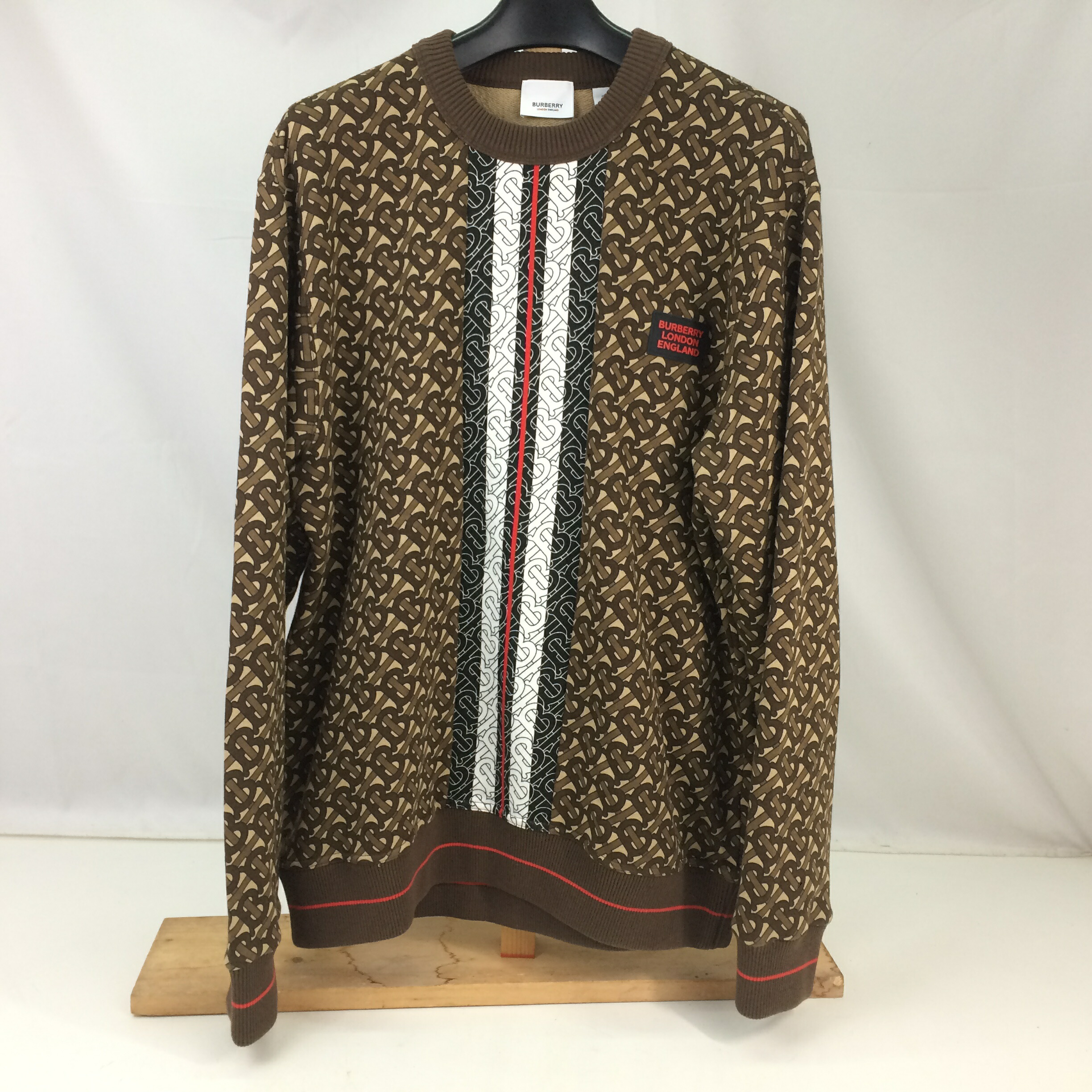 中古 Burberry バーバリー 19aw Monogram Stripe Print Cotton Sweatshirt モノグラム 棒縞 刷る 棉 汗tシャツ 号数s タッグ御付 甲殻あり 中古アイテム 01r2617 結城店舗 Maxtrummer Edu Co