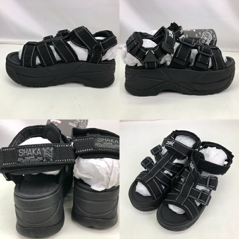 中古 X Girl エックスガール Shaka シャカ 厚底スポーツサンダル レディース 黒 Black ブラック サイズ25 箱あり 中古品 01r2753 結城店 septicin Com