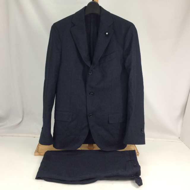 中古 Lardini ラルディーニ Suit スーツ Jj806aq 5650 Set Up セットアップ アウター テーラードジャケット Jacket Pants メンズ サイズ46 紺 Navy ネイビー 中古品 01r3681 結城店 Ollywoodmovie Com