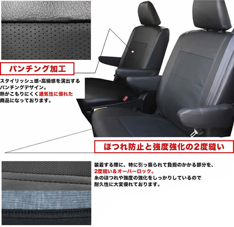 【楽天市場】LE-503D新型エブリイワゴン専用シートカバー / DA17W / レザー＆パンチング / LE-503D：TRANCESS