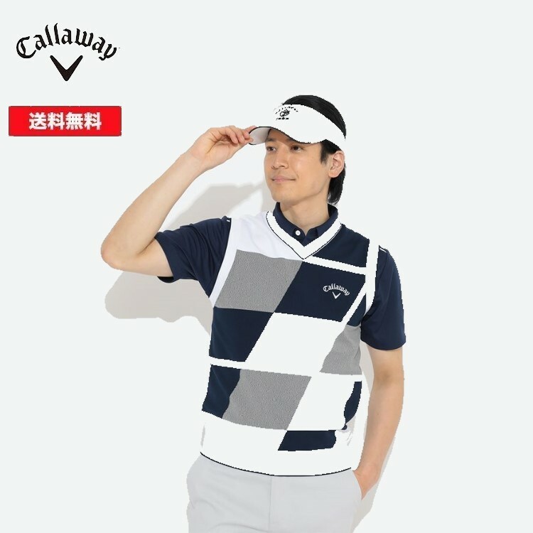 22春夏 Callaway キャロウェイ ゴルフ メンズ アーガイルニットベスト Mens C セーター 高速配送