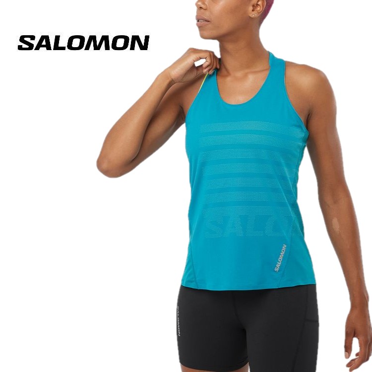 【楽天市場】サロモン SALOMON レディース SENSE AERO SINGLET GFX LC2188100 タンクトップ ノースリーブ