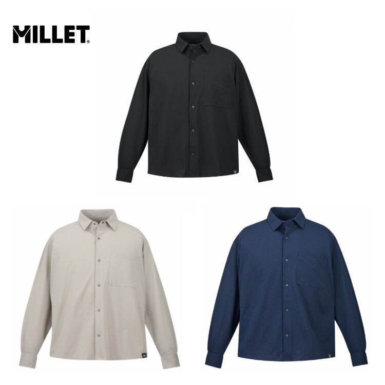 【全品ポイントUP中】 ミレー MILLET メンズ ブリーズメッシュ ロングスリーブシャツ MIV02180 長袖 ストレッチ 通気性|トランスレーション 店