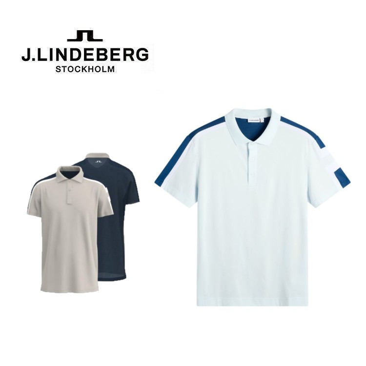 26春夏 J.リンドバーグ メンズ Viggo Polo 半袖ポロシャツ GMJT16383 071-25650 トップス 通気性 吸水速乾 高級感 ゴルフ｜トランスレーション 店