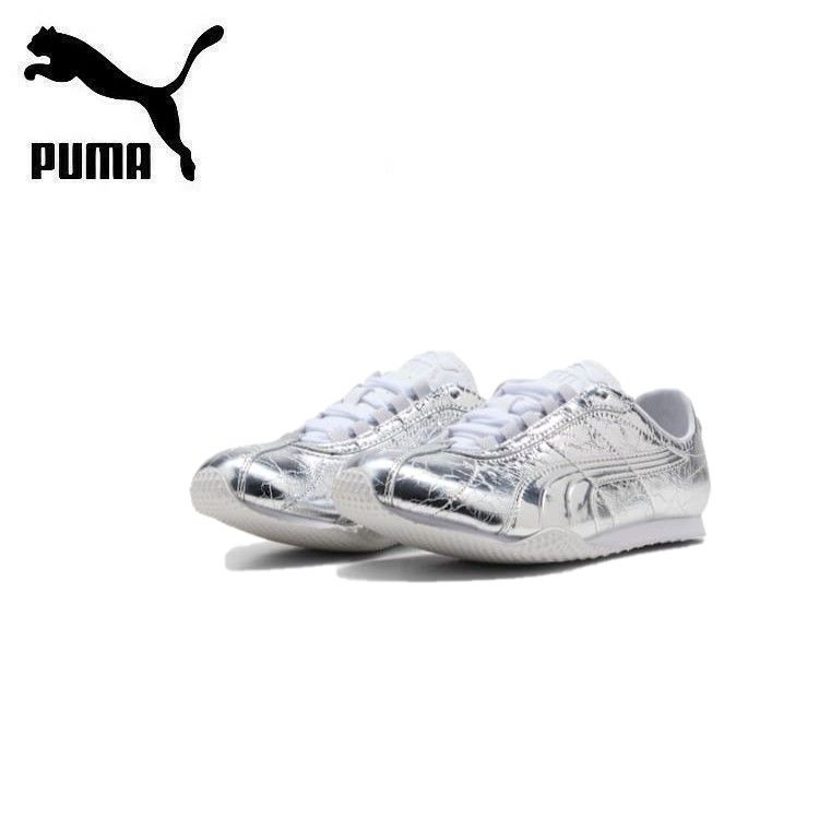 26秋冬 プーマ PUMA レディース H-STREET LUSTRE Hストリート ラスター 407043 スニーカー レギュラーフィット シルバー メタリック 本革｜トランスレーション 店