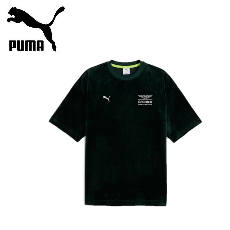 26春夏 PUMA プーマ メンズ PUMA x アストン マーティン アラムコ F1 チーム ライフスタイル オーバーサイズ 半袖 Tシャツ UK スペシャル 637298 コラボ トップス リラックスシルエット トリコット｜トランスレーション 店