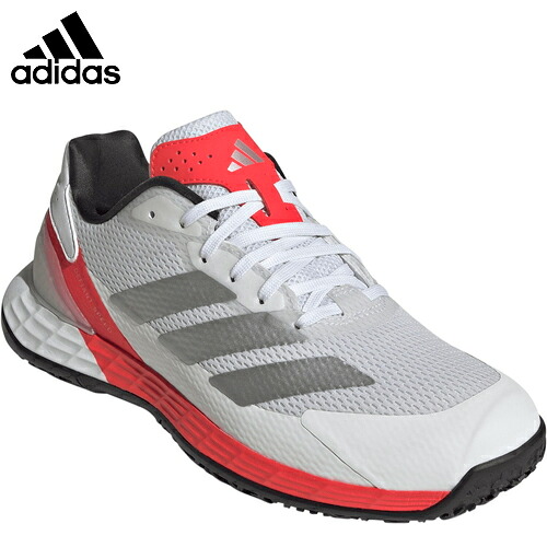 ■貨物輸送無料■\u003cBR\u003e【adidas】アディダス \u003cBR\u003eKK1414 \u003cBR\u003eディファイアント 素早さ オムニコート シューズ\u003cBR\u003e【フットウェアホワイト/シルバーメタリック/ルシッドレッド】\u003cBR\u003e[庭球/オムニコート/軽さ/通人となり/手持ち部分/座布団/競り合い用/訓練を受ける用]\u003cBR\u003e【RCP】