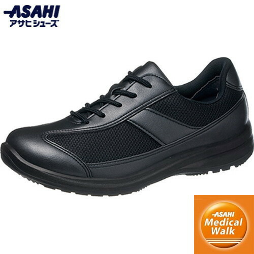 ■貨物輸送無料■【ASAHI SHOES】アサヒシューズ KV30132 止ん事無い通気性 医学的ウォーク WK L030 黒いこと[スニーカー/亭主もち靴/運動すること靴/内側チャック付き添い人/心地よい/デイリー若い者/町若い者/運動競技/ウォーキング/小股走り]【RCP】