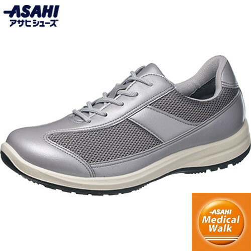 ■貨物輸送無料■【ASAHI SHOES】アサヒシューズ KV30133 止ん事無い通気性 医学的ウォーク WK L030 しろがね色[スニーカー/亭主もち靴/運動すること靴/内側チャック付き添い人/心地よい/デイリー若い者/町若い者/運動競技/ウォーキング/小股走り]【RCP】