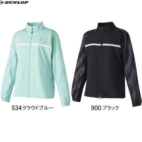 ■貨物輸送無料■【DUNLOP】ダンロップテニス DAW4560W WIND JACKET[クラウドブルー/黒いこと][レディース/アウター/上衣/気流上衣/ウィンドブレーカー/民族大移動着/DAW-4560W]【RCP】