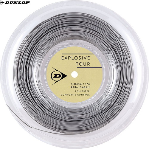 ■貨物輸送無料■【DUNLOP】ダンロップテニス DSTA12031-290 エクスプロッシブ・ツアー 渦巻き印字機 EXPLOSIVE TOUR[GY][庭球/硬式庭球/ガット/撚り糸/ポリエステル/ラウンドつら構え/渦巻き印字機]【RCP】