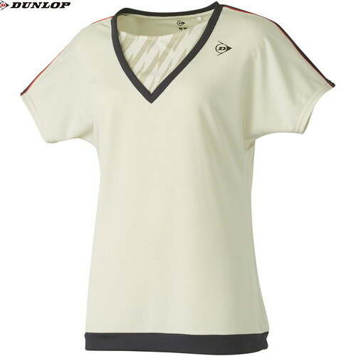 ■貨物輸送無料■【DUNLOP】ダンロップテニス DAP1560W GAME SHIRT[象牙色][庭球/トップス/半袖/半そで/プルオーバー/半袖プルオーバー/取り組みプルオーバー/取り組み/レディース]【RCP】