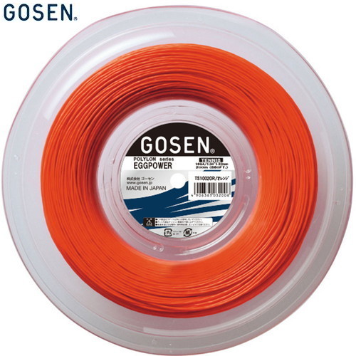 ■貨物輸送無料■▼GOSEN▼ゴーセン TS1002OR EGGPOWER 16 オレンジ色 200m一巻き[オレンジ色][庭球/硬式庭球/ガット/ストリングス/硬式庭球用/ゲージ:1.30～1.32粍/一巻き/学習者楽器演奏者/捉え所の無いヒッター/部活/野球クラブ]【RCP】
