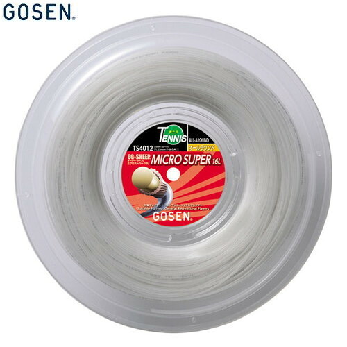 ■送料無料■▼GOSEN▼ゴーセン TS4012W OG SHEEP ミクロスーパー 16L 220mロール[ホワイト][テニス/硬式テニス/ガット/ストリングス/硬式テニス用/ゲージ:1.25mm/220mロール/一般プレーヤー/部活/クラブ]【RCP】｜トランスポーツ