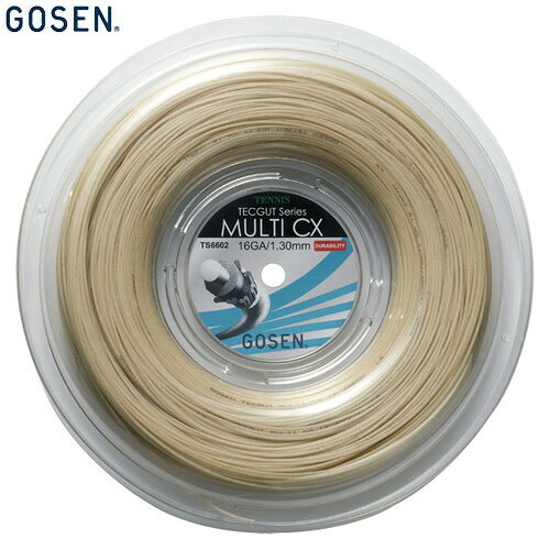 ■送料無料■▼GOSEN▼ゴーセン TS6602NA テックガット マルチCX16 ナチュラル ロール[ナチュラル][テニス/硬式テニス/ガット/ストリングス/硬式テニス用/ゲージ:1.30mm/長さ:240m/一般プレーヤー/部活/クラブ]【RCP】｜トランスポーツ