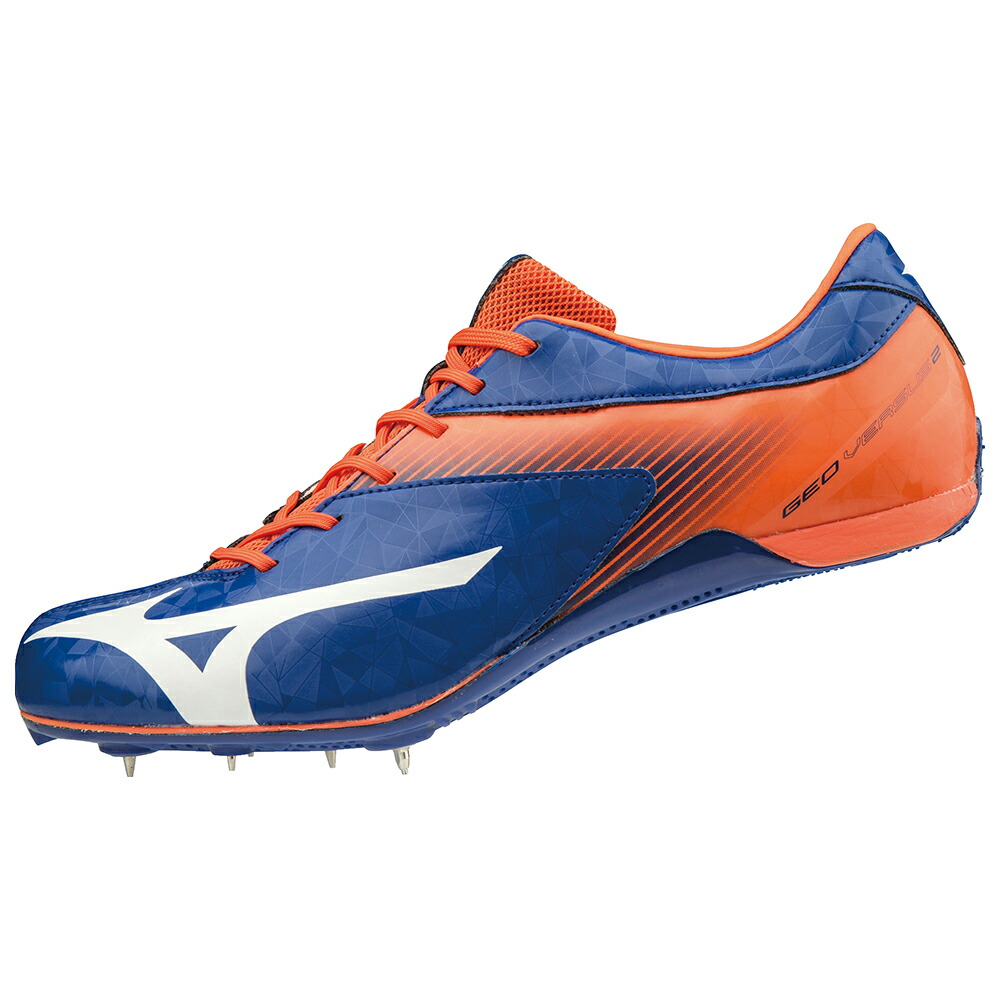 アウトレット送料無料 楽天市場 送料無料 Mizuno ミズノ U1ga1915 01 Geo Versus 2 ブルー ホワイト オレンジ 初めてのオールウェザー専用スパイクに選んでほしい 柔軟 クッション性モデル 陸上 ランニング シューズ 靴 陸上 スパイク Rcp