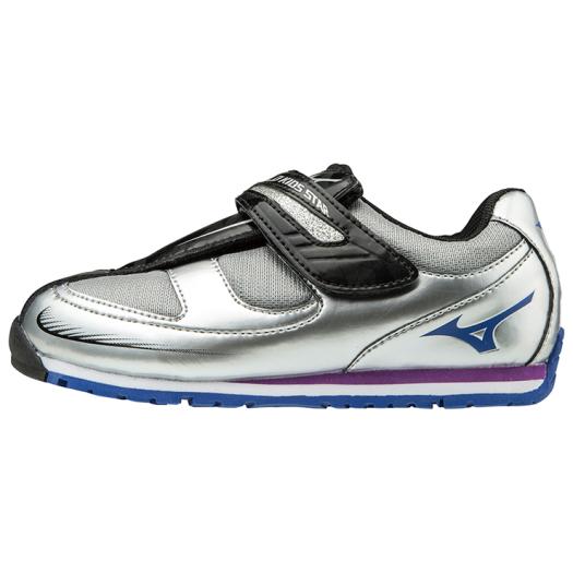 楽天市場 在庫処分 ミズノ ワイルドキッズスター3 キッズシューズ シルバー ブルー ブラック Mizuno K1gd1734 26 しげこ堂 楽天市場店