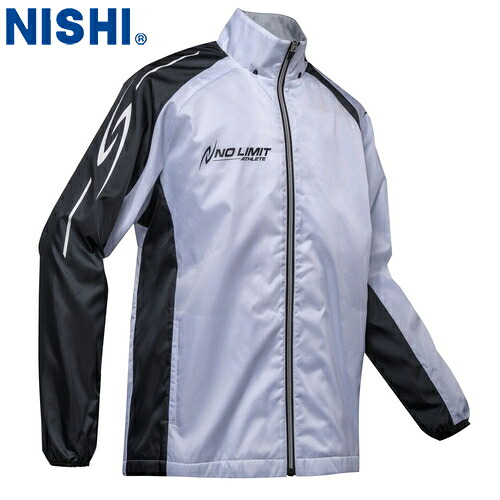 ■送料無料■【NISHI】ニシ・スポーツ NAS80-006J 3Dマルチブレーカージャケット【ホワイトXブラック】[ウィンドブレーカー/陸上競技/トラック競技/部活/練習/トレーニング/ソフトグリッド起毛/高密度生地/快適防風ジャケット]【RCP】｜トランスポーツ