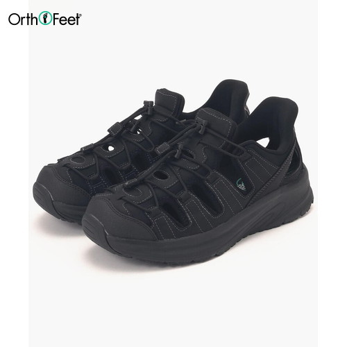 ■送料無料■【Orthofeet】オーソフィート OF11053M SATURN サタ&minus;ン[ブラック]MEDIUM(2E相当)[シューズ/ハンズフリー/くつ/靴/ウォーキング/ひも付きシューズ/サンダル/メンズ/男性/紳士靴]【RCP】｜トランスポーツ