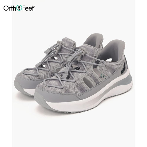 ■送料無料■【Orthofeet】オーソフィート OF64402W VENUS ヴィーナス[グレー]WIDE(3E相当)[シューズ/ハンズフリー/くつ/靴/通気性/撥水/ひも付きシューズ/スリッポン/サンダル/レディース/女性/ウイメンズ/婦人靴]【RCP】｜トランスポーツ