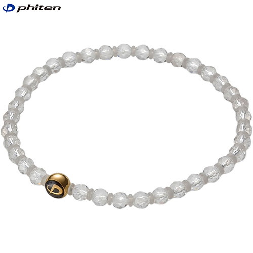 ■送料無料■【Phiten】ファイテン JX984004 クリスタル ブレスレット ワンリング 水晶 4mm/16cm/18cm[ホワイト][天然石/パワーストーン/水晶/ロゴパーツ/高級感]【RCP】｜トランスポーツ