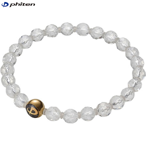 ■送料無料■【Phiten】ファイテン JX985004 クリスタル ブレスレット ワンリング 水晶 6mm/16cm/18cm[ホワイト][天然石/パワーストーン/水晶/ロゴパーツ/高級感]【RCP】｜トランスポーツ
