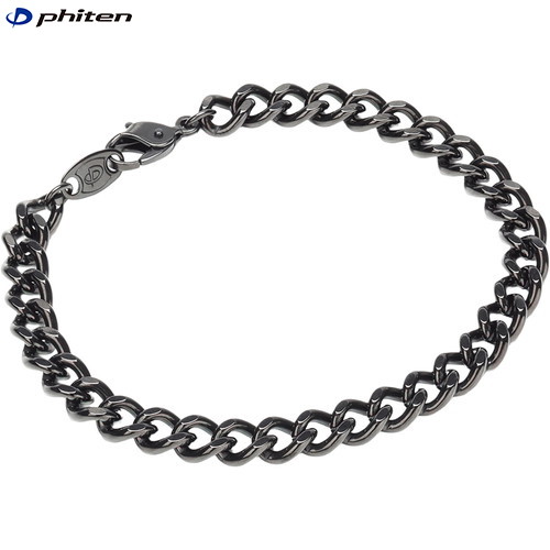 ■送料無料■【Phiten】ファイテン TC665025 炭化チタンチェーンブレス M17cm/L19cm/LL21cm[ブラック][アクセサリー/純チタン/シンプル/軽量/炭化チタン/コーティング]【RCP】｜トランスポーツ
