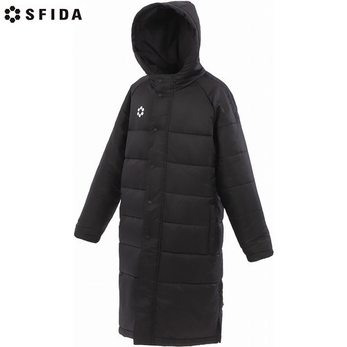 ■送料無料■【sfida】スフィーダ SA24854JR-BLK BP パデッドロングコート LINE JR[ブラック][フットサル/ロングコート/ウインドウェア/コート/小学生/子供/こども/防寒/スポーツウエア]【RCP】｜トランスポーツ