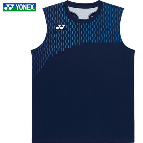 ■貨物輸送無料■\u003cBR\u003e【YONEX】ヨネックス\u003cBR\u003e10715-554 \u003cBR\u003eメンズゲームシャツ(ノースリーブ)\u003cBR\u003e【ダークネイビー】\u003cBR\u003e[バドミントン/庭球/ノースリーブ/力くらべプルオーバー/吸汗速乾/通人となり/軽さ/動き分かりやすい/部活/訓練を受ける着/引きくらべる用/運動競技御召しもの/メンズウェア/夏用]\u003cBR\u003e【RCP】