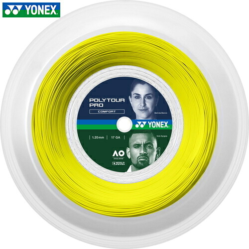 ■送料無料■【YONEX】ヨネックスPTP120R2-557 ポリツアープロ120(200m)【フラッシュイエロー】[テニスガット/ポリエステルガット/柔らかめ打球感/コントロール性/反発力/スピン性能/ストリングロール/張替え用/耐久性/練習用/試合用]【RCP】｜トランスポーツ