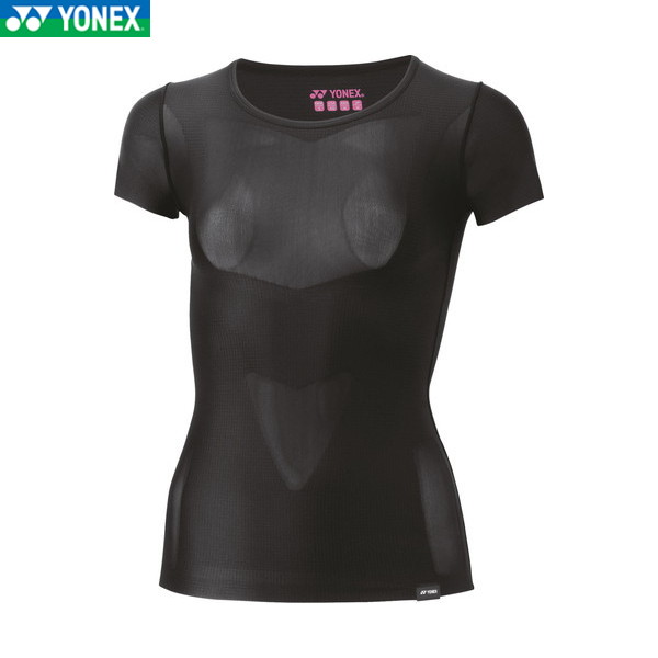 ■送料無料■【YONEX】ヨネックス STBA1512-007 ウィメンズUネック半袖シャツ[ブラック]レディース/女性用/バドミントン/バトミントン/トップス/半袖/UVカット/ストレッチシャツ/試合【RCP】｜トランスポーツ