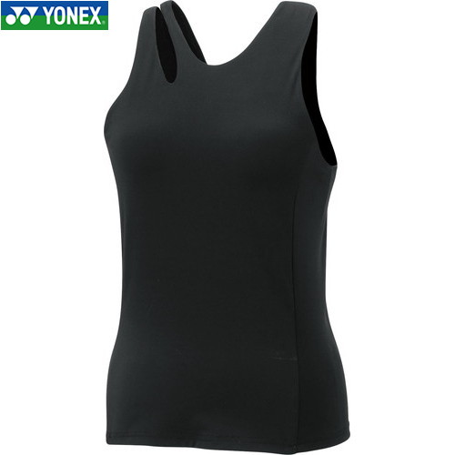 ■貨物輸送無料■【YONEX】ヨネックス 20868Y-007 ウィメンズフィットタンクトップ(肌付きブラジャー付)[黒いこと][レディース/庭球/バドミントン/貯蔵タンクいの一番/ノースリーブ/形づくるお召しもの/読み合わせる/トップス]【RCP】