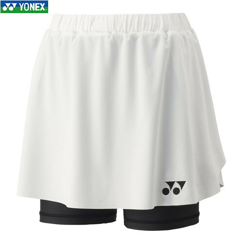 ■貨物輸送無料■【YONEX】ヨネックス 26181-011 ウィメンズスカート(下穿きスパッツ付)[白いこと][レディース/庭球/ソフトテニス/バドミントン/スコート/ボトムス/庭球御召しもの/下穿きスパッツ]【RCP】