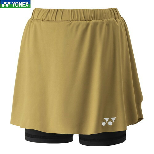 ■貨物輸送無料■【YONEX】ヨネックス 26181-016 ウィメンズスカート(下穿きスパッツ付)[ゴールド][レディース/庭球/ソフトテニス/バドミントン/スコート/ボトムス/庭球御召しもの/下穿きスパッツ]【RCP】
