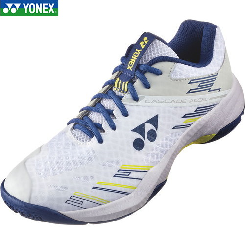 ■送料無料■【YONEX】ヨネックス SHBCA1-100 パワークッションカスケードアクセル[ホワイト/ネイビー][ユニセックス/男女兼用/バドミントン/スポーツシューズ/バドミントンシューズ/3E設計]【RCP】｜トランスポーツ