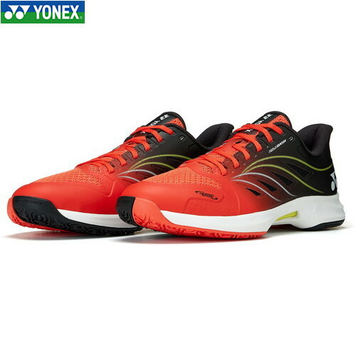 ■貨物輸送無料■【YONEX】ヨネックス SHTAD5GC-674 パワークッションエアラスダッシュ5 GC[フレイムレッド/黒いこと][メンズ/レディース/庭球/スニーカー/スポーツシューズ/庭球シューズ/置き目とり捨てる/3E/粘土・砂入り口・入口人工芝用]【RCP】