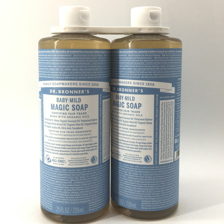 楽天市場】ドクターブロナー マジックソープ BA(ベビーマイルド) 739mL 2本セット:トラベルデパート 楽天市場店 楽天市場】ドクターブロナー マジックソープ BA(ベビーマイルド) 739mL 2本セット:トラベルデパート 楽天市場店