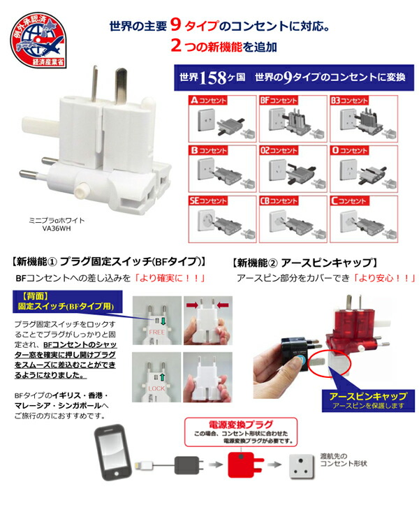 海外トラヴェル使い処マルチワット数コネクタ動アダプターー ロードウォーリア ミニプラ ミニプラアルファ Va36 トラヴェルグッズ コンビニエンスグッズ 電源プラグ 変換アダプタ 電源アダプター 海外用変換プラグ 旅行備品 旅行 変換プラグ 海外 変換アダプター プラグ
