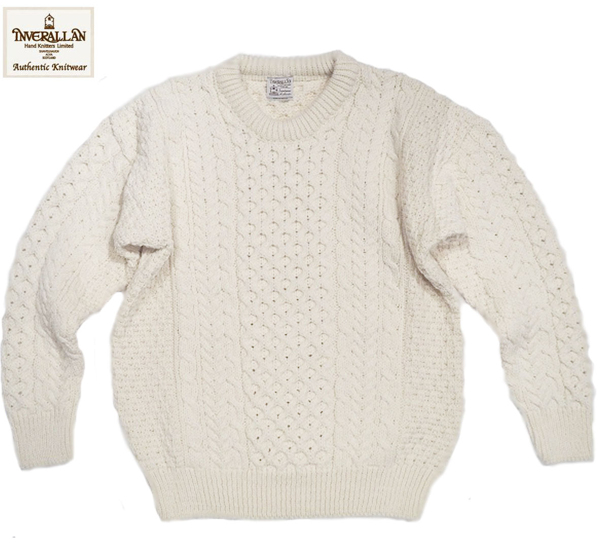 【楽天市場】【国内正規品】【正規取扱店】INVERALLAN（インバーアラン）/1H CREWNECK ARAN SWEATER  （クルーネックアランセーター）/natural : travels （トラベルズ）