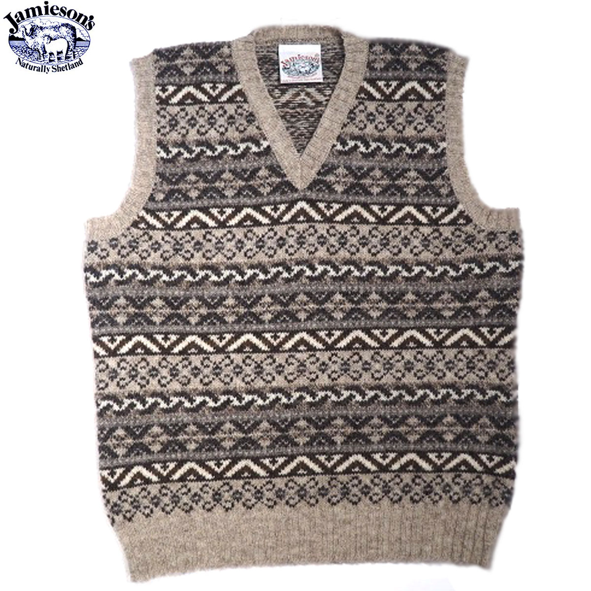 トップス JAMIESON`S / Fairsile V-Neck Knit Vest JAMIESON`S / Fairsile V-Neck Knit Vest