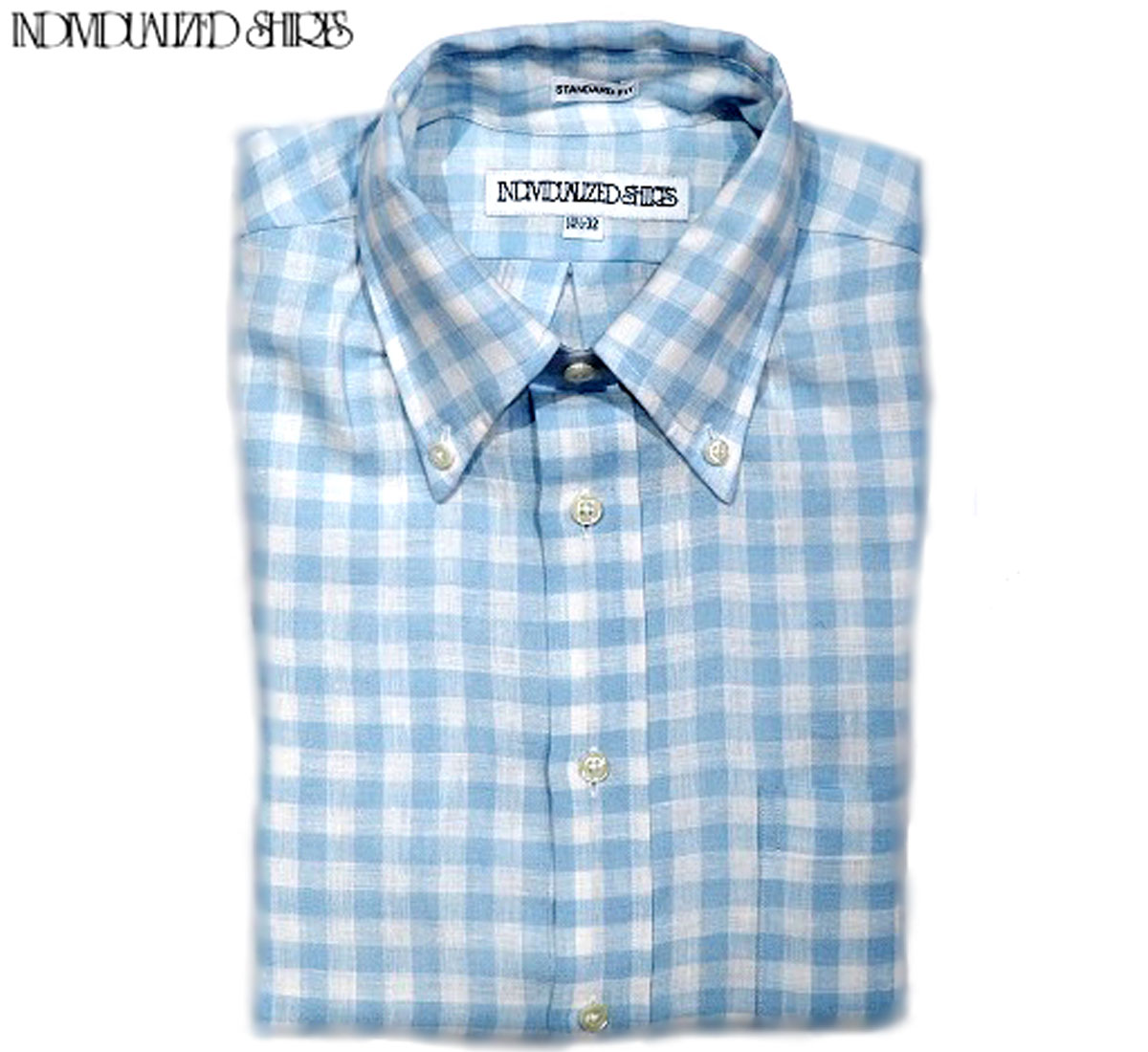 【只今３０％OFF！】【国内正規品】【正規取扱店】INDIVIDUALIZED SHIRTS（インディビジュアライズド　シャツ）/L/S STANDARD FIT LINEN TABLE CLOTH B.D. SHIRTS（ボタンダウンシャツ）/light blue
