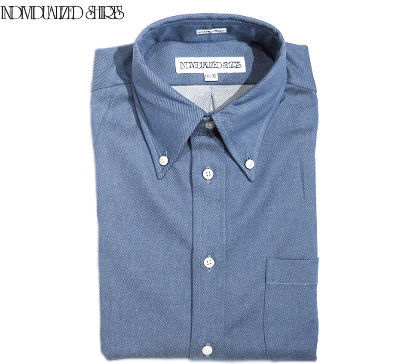 【只今３０％OFF！】【国内正規品】【正規取扱店】INDIVIDUALIZED SHIRTS（インディビジュアライズド　シャツ）/L/S STANDARD FIT B.D. HUNTER TWILL FIELD SHIRTS（ボタンダウン・ハンターツイルフィールドシャツ）/blue