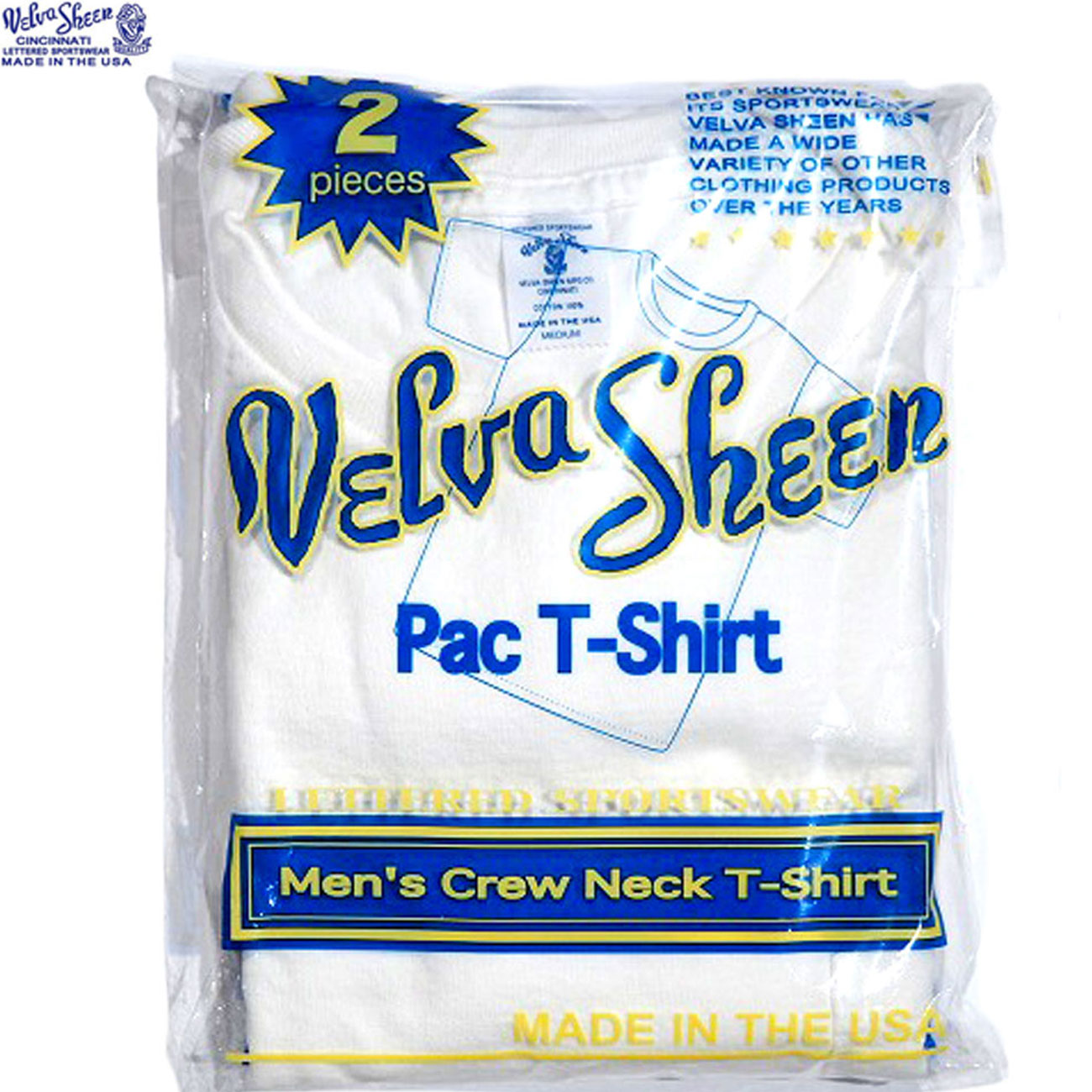【定まり取りまわし店】VELVA SHEEN（ベルバシーン）/#160920 2PACK  CREWNECK SHORT SLEEVE POCKET TEE（２容器に並べる・隠しティーシャツ）/white/made インチ U.S.A.