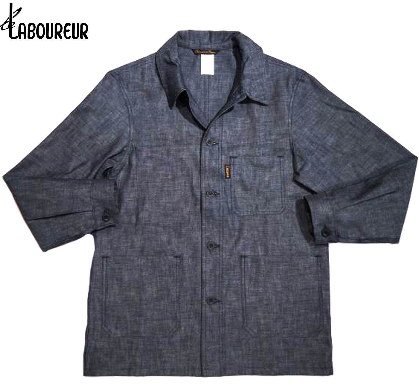 【正規取扱店】LE LABOUREUR(ル・ラブルール）/#VESTON INDIGO CHAMBRAY FRENCH COVERALL （シャンブレー・フレンチ・カバーオール）/indigo