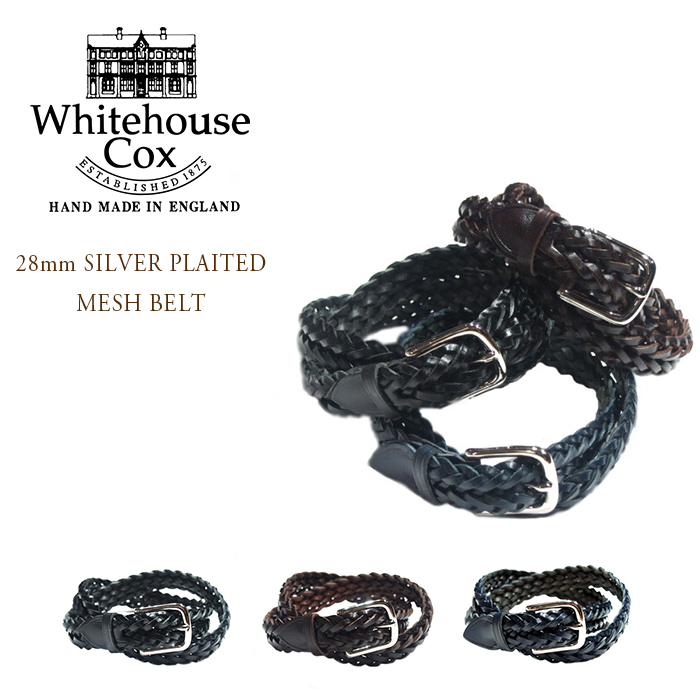 楽天市場】WHITEHOUSE COX（ホワイトハウスコックス）/#P1127 32mm SILVER PLAITED MESH BELT（ レザーメッシュベルト）/full grain cow hide leather/dark brown : travels （トラベルズ）