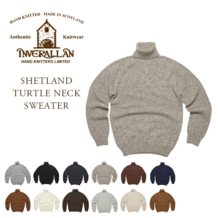 【国内正規品】【正規取扱店】INVERALLAN（インバーアラン）/SHETLAND TURTLENECK SWEATER（タートルネックシェットランドセーター）｜TRAVELS （トラベルズ）
